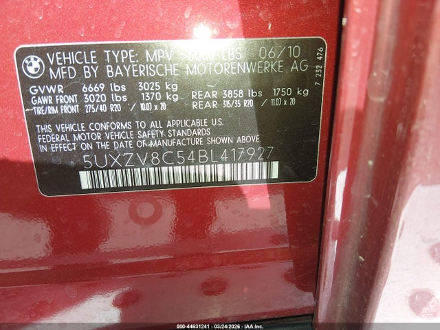 2011 BMW X5 5UXZV8C54BL417927 Photo 8