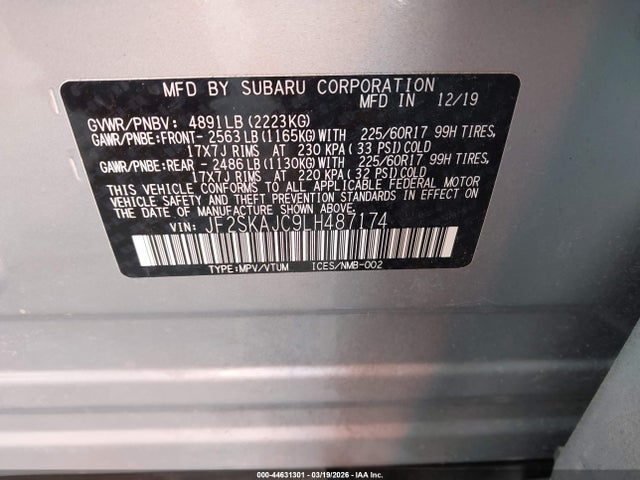 JF2SKAJC9LH487174 Subaru Forester Premium