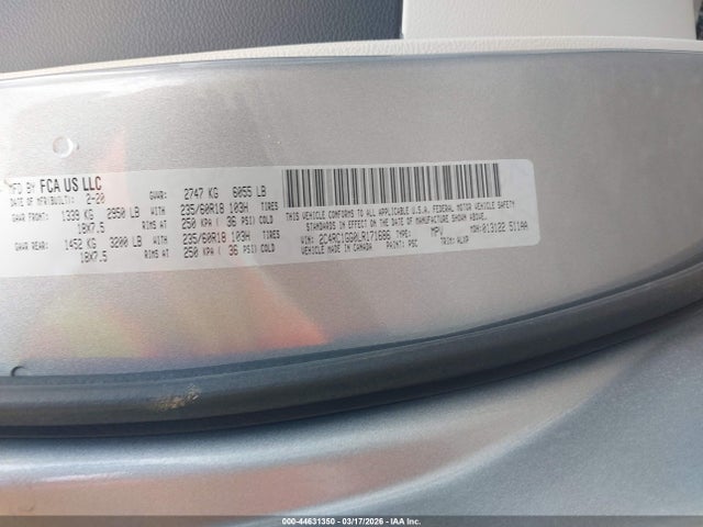 2020 Chrysler Pacifica Limited მანქანა იყიდება აუქციონზე, vin: 2C4RC1GG0LR171686, აუქციონის ნომერი: 44631350