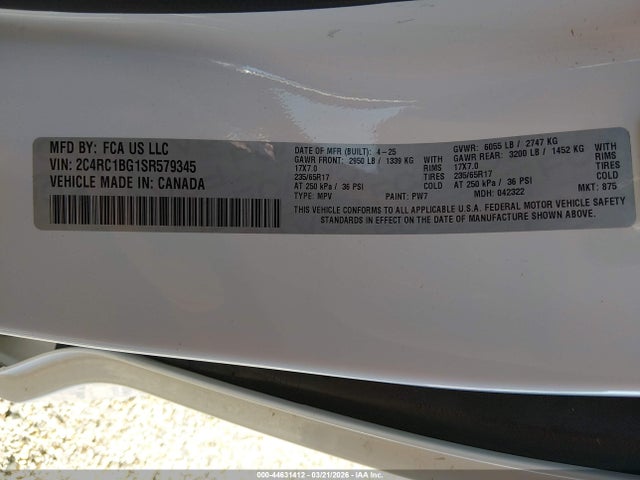 2025 CHRYSLER PACIFICA 2C4RC1BG1SR579345 Photo 8