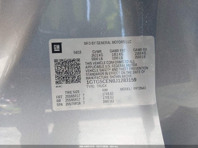 Продажа на аукционе авто 2018 Gmc Canyon Sle, vin: 1GTG5CEN0J1283159, номер лота: 44631419