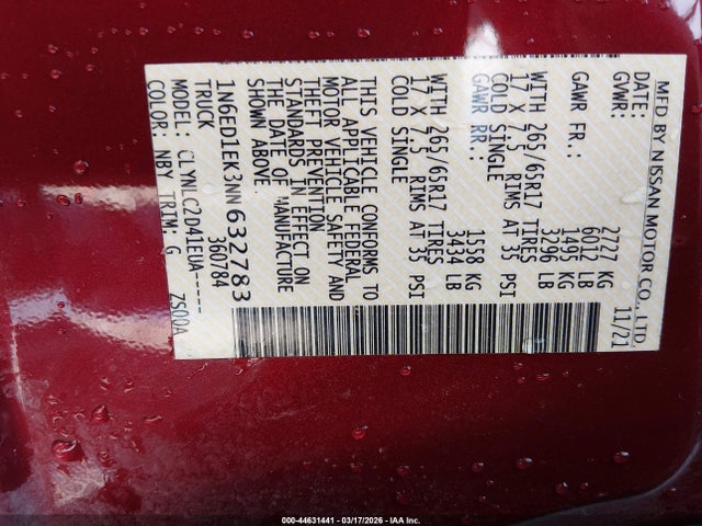 2022 NISSAN FRONTIER 1N6ED1EK3NN632783 Photo 8