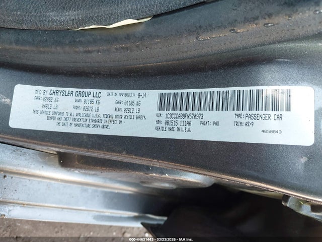 44631443 :رقم المزاد ، 1C3CCCAB9FN570973 vin ، 2015 Chrysler 200 Limited مزاد بيع
