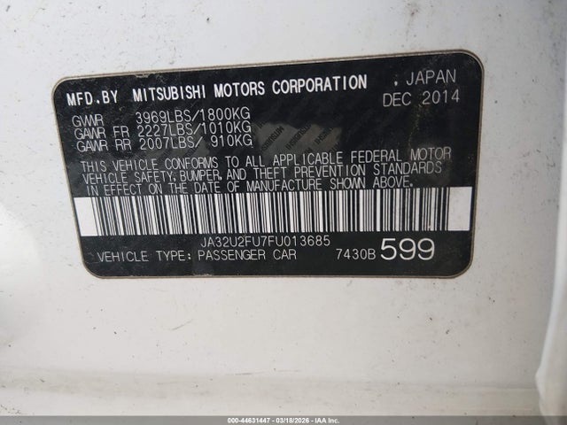 2015 MITSUBISHI LANCER JA32U2FU7FU013685 Photo 8