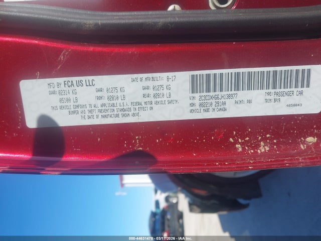 Продажа на аукционе авто 2018 Dodge Charger Sxt Plus Rwd, vin: 2C3CDXHG6JH138977, номер лота: 44631478