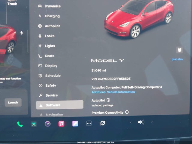 2023 Tesla Model Y Rwd მანქანა იყიდება აუქციონზე, vin: 7SAYGDED2PF958525, აუქციონის ნომერი: 44631486
