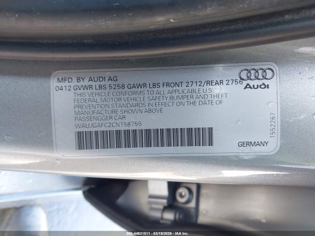 Продажа на аукционе авто 2012 Audi A6 3.0 Premium, vin: WAUJGAFC2CN158755, номер лота: 44631511