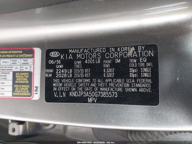 2016 KIA SOUL KNDJP3A50G7385573 Photo 8