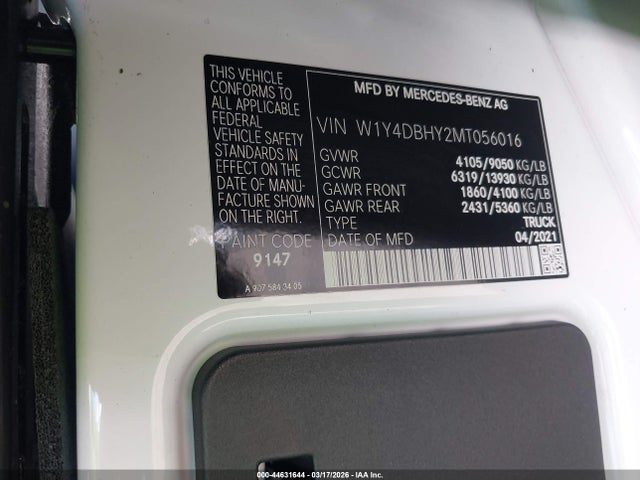 2021 MERCEDES-BENZ SPRINTER 2500 W1Y4DBHY2MT056016 Photo 8
