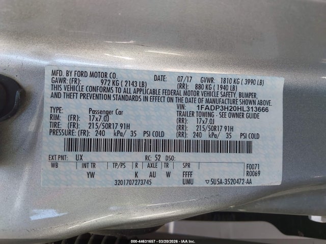 Ford FOCUS SEL 2017 1FADP3H20HL313666 Image 9