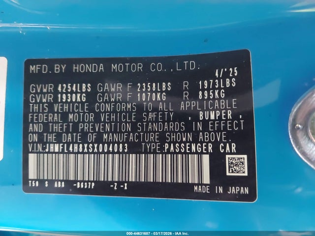 2025 HONDA CIVIC HYBRID JHMFL4H8XSX004083 Photo 8
