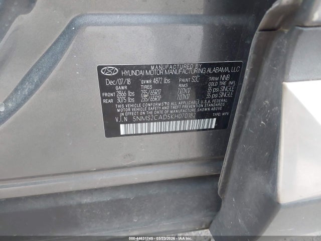 Hyundai Santa Fe Se 2019 5NMS2CAD5KH070182 Image 9