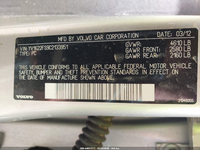 2012 VOLVO S60 YV1622FS9C2133951 Photo 8