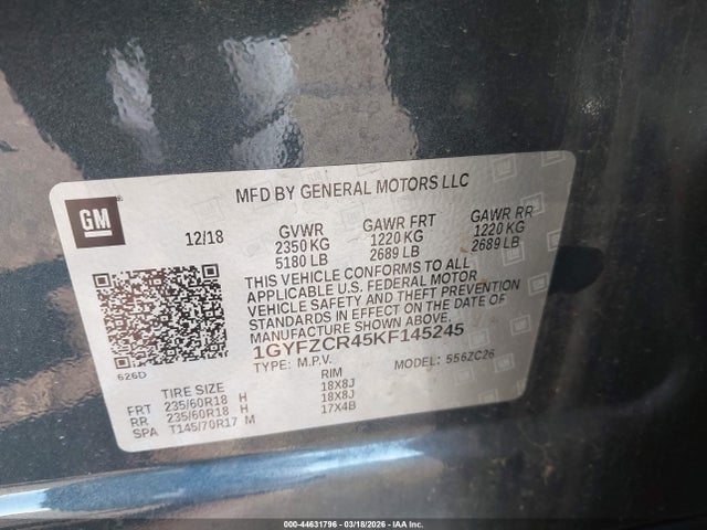 1GYFZCR45KF145245 Cadillac Xt4 Premium Luxury