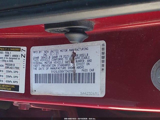 2007 PONTIAC VIBE 5Y2SL658X7Z423322 Photo 8