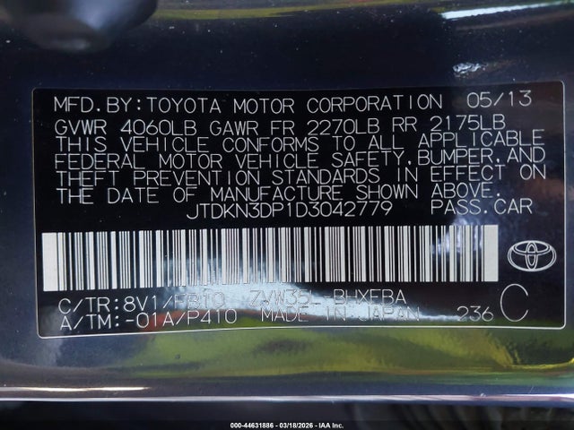 2013 TOYOTA PRIUS PLUG-IN JTDKN3DP1D3042779 Photo 8