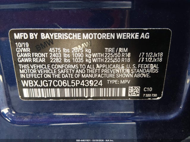 2020 BMW X1 WBXJG7C06L5P43924 Photo 8