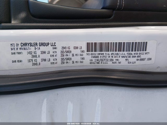 Jeep Grand Cherokee Limited 2015 1C4RJFBG7FC611894 Image 9