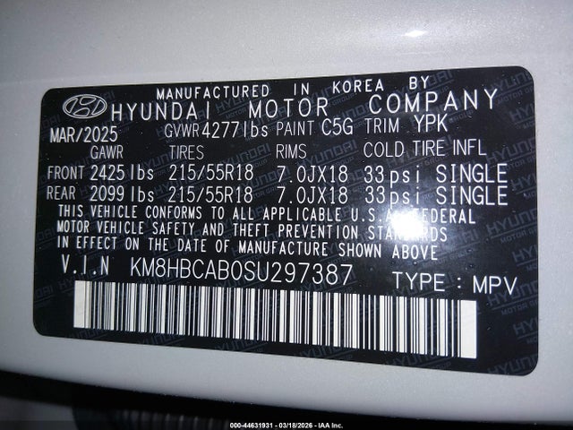 KM8HBCAB0SU297387 Hyundai Kona Sel