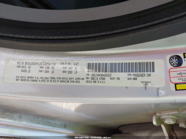 Aukcja sprzedaży 2008 Dodge Avenger Se, vin: 1B3LC46K98N582622, numer aukcji: 44631936