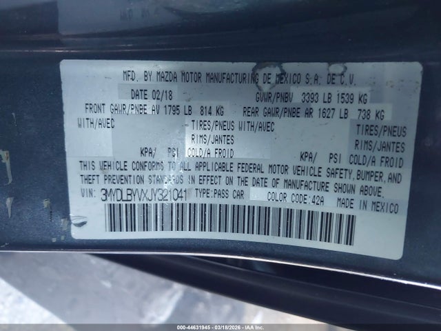 2018 Toyota Yaris Ia მანქანა იყიდება აუქციონზე, vin: 3MYDLBYVXJY321041, აუქციონის ნომერი: 44631945