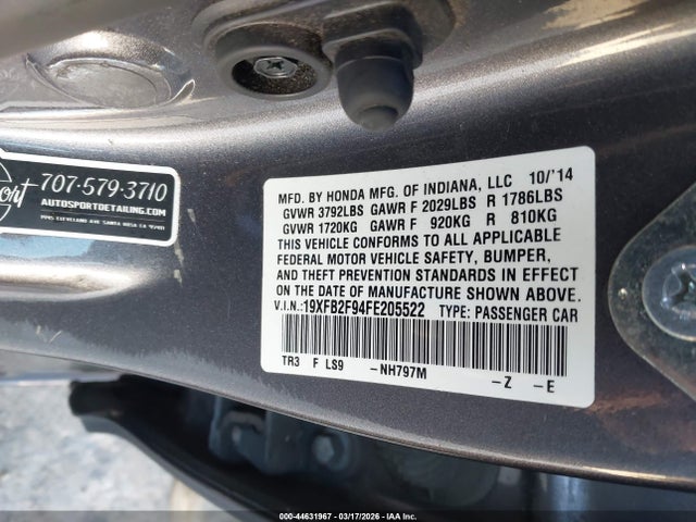 Honda Civic Ex-l 2015 19XFB2F94FE205522 Image 9