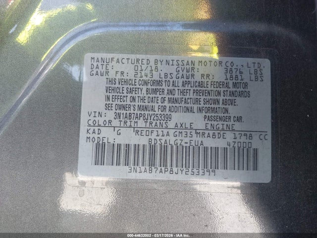 Nissan SENTRA SL 2018 3N1AB7AP8JY253399 Image 9