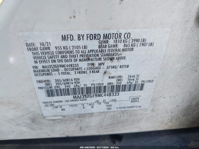 Ford Ecosport Se 2021 MAJ3S2GE9MC448333 Image 9