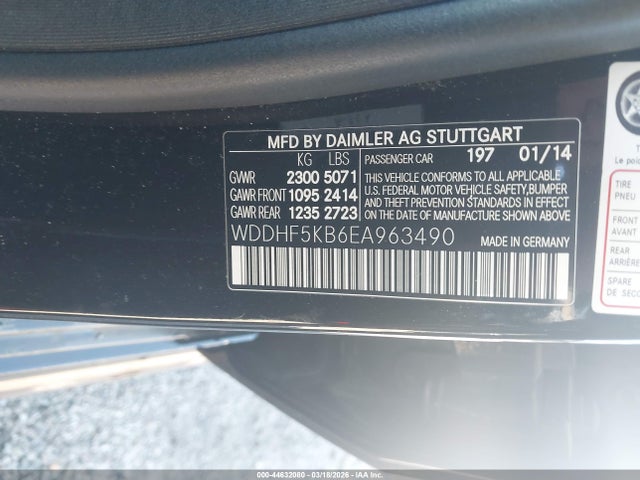 44632080 :رقم المزاد ، WDDHF5KB6EA963490 vin ، 2014 Mercedes-benz E 350 مزاد بيع