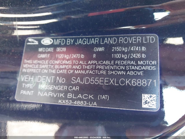 2020 JAGUAR F-TYPE SAJD55EEXLCK68871 Photo 8