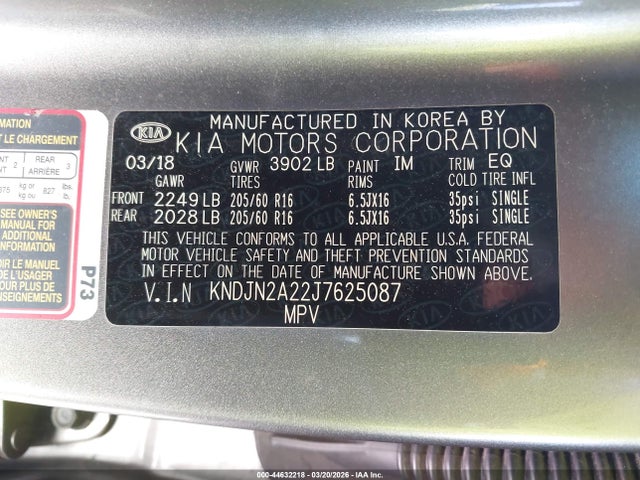 2018 KIA SOUL KNDJN2A22J7625087 Photo 8