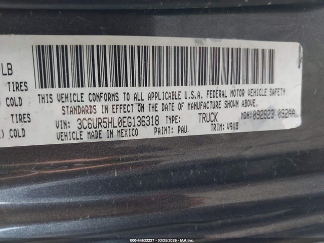 Продажа на аукционе авто 2014 Ram 2500 Tradesman, vin: 3C6UR5HL0EG136318, номер лота: 44632227