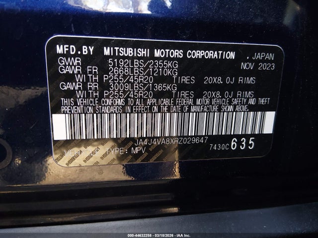 2024 MITSUBISHI OUTLANDER JA4J4VA8XRZ029647 Photo 8