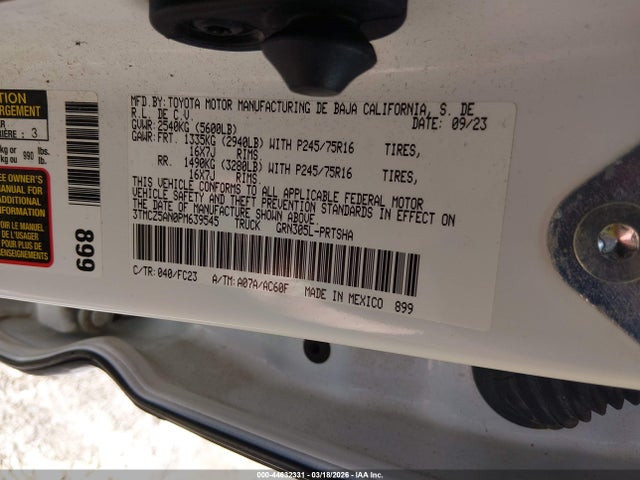 3TMCZ5AN0PM639545 Toyota Tacoma Sr5 V6