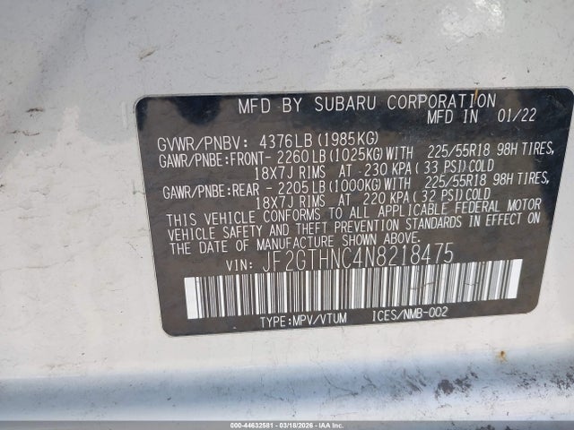 2022 SUBARU CROSSTREK JF2GTHNC4N8218475 Photo 8