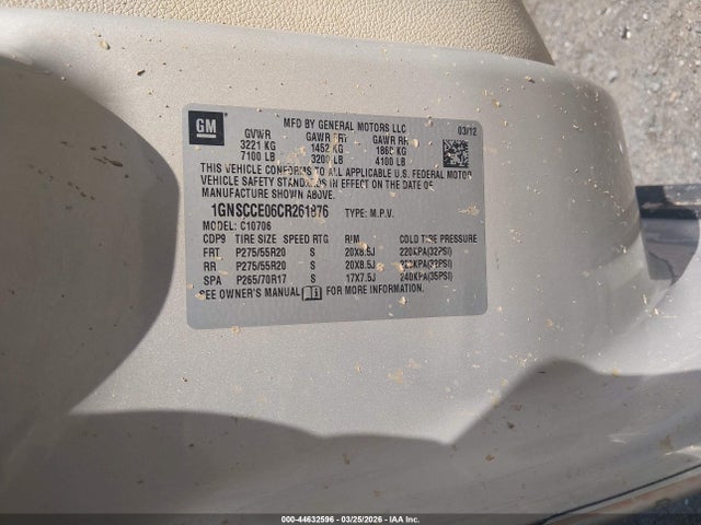 2012 CHEVROLET TAHOE 1GNSCCE06CR261876 Photo 8