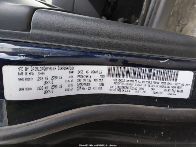 Aukcja sprzedaży 2004 Jeep Grand Cherokee Laredo, vin: 1J4GW48S94C359551, numer aukcji: 44632624