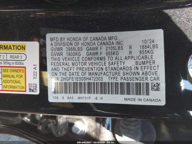 Honda CIVIC SI 2025 2HGFE1E50SH472303 Image 9