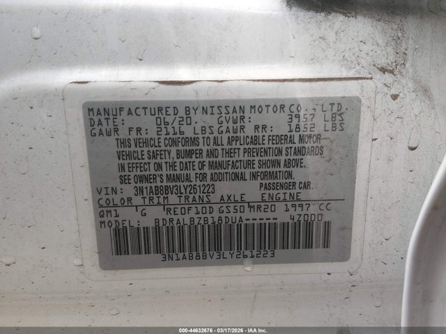 2020 NISSAN SENTRA 3N1AB8BV3LY261223 Photo 8