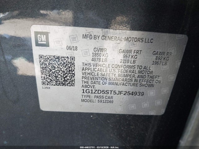 1G1ZD5ST5JF254939 Chevrolet MALIBU LT