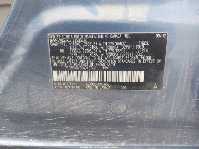 2012 TOYOTA RAV4 2T3BF4DV9CW249742 Photo 8