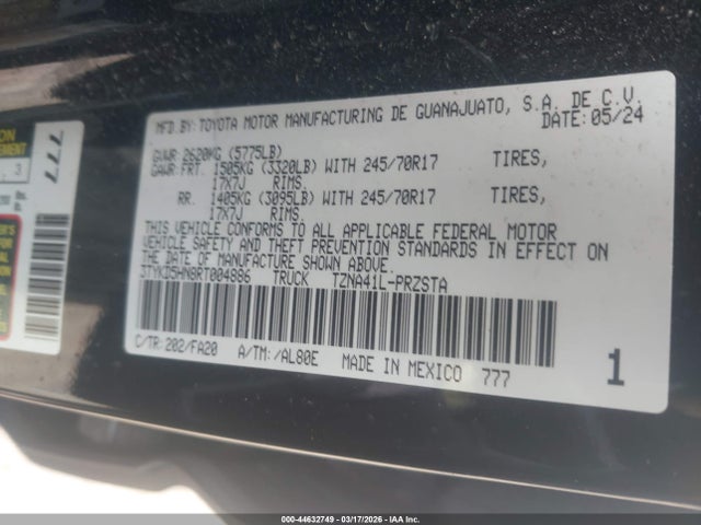 Toyota Tacoma Sr 2024 3TYKD5HN8RT004886 Image 9