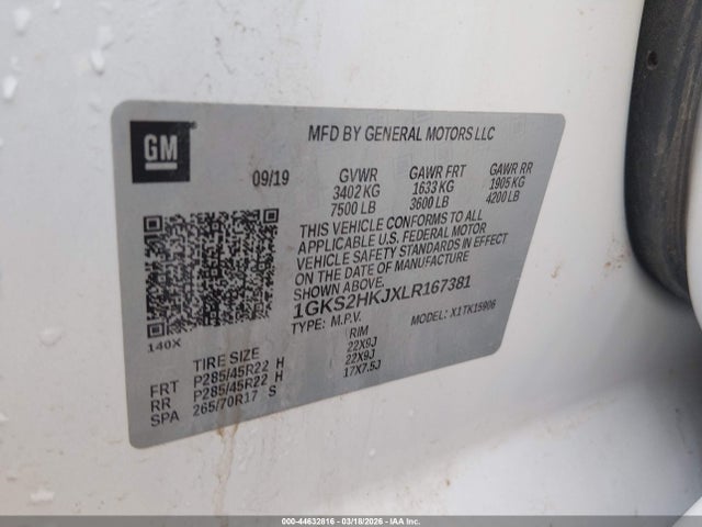 Aukcja sprzedaży 2020 Gmc Yukon Xl 4wd Denali, vin: 1GKS2HKJXLR167381, numer aukcji: 44632816