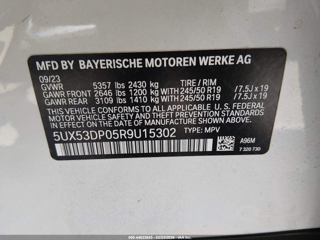 5UX53DP05R9U15302 BMW X3 Xdrive30i