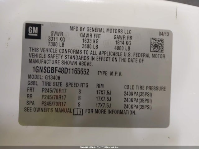 2013 CHEVROLET EXPRESS 1500 1GNSGBF48D1165652 Photo 8