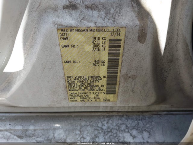 Nissan Altima 2.5 Sv 2015 1N4AL3AP8FC237275 Image 9