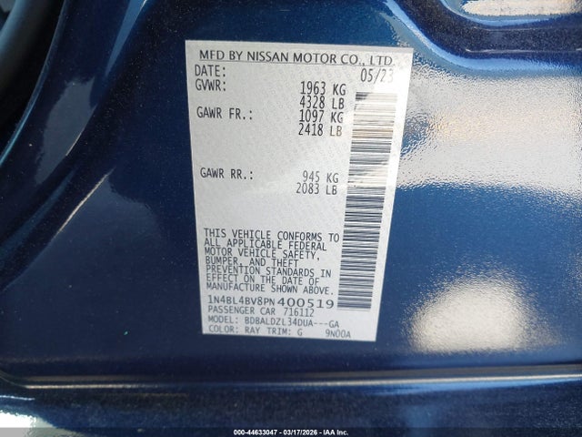 2023 NISSAN ALTIMA 1N4BL4BV8PN400519 Photo 8