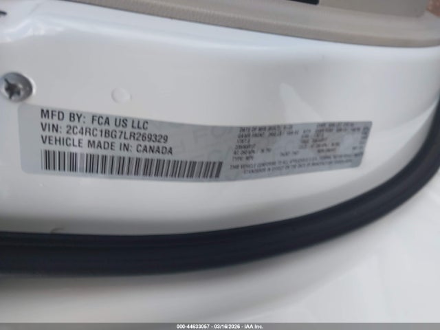 44633057 :رقم المزاد ، 2C4RC1BG7LR269329 vin ، 2020 Chrysler Pacifica Touring L مزاد بيع