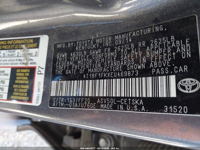 Toyota CAMRY SE 2014 4T1BF1FKXEU469873 Image 9