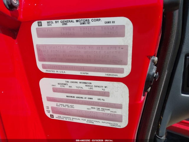 1985 CHEVROLET CORVETTE 1G1YY0783F5132021 Photo 8